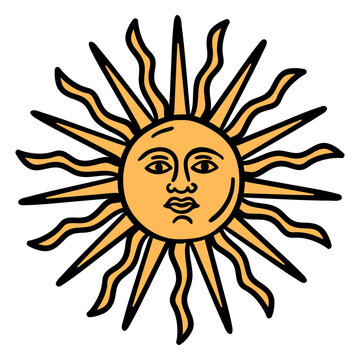 Official argentinian sun hand drawn