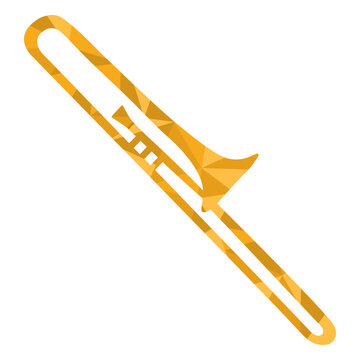 Low poly trombone colored