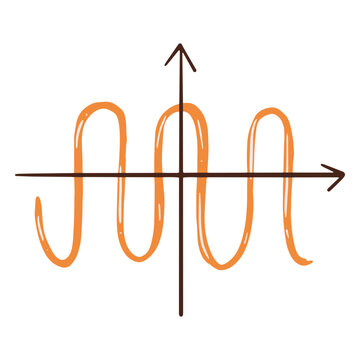Cosine math function hand drawn element