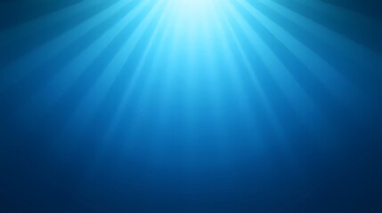 Obraz premium Light Rays in Deep Blue Water with Bright Center in Soft Gradient Lighting for Backgrounds