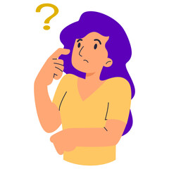 Obraz premium girl with question mark