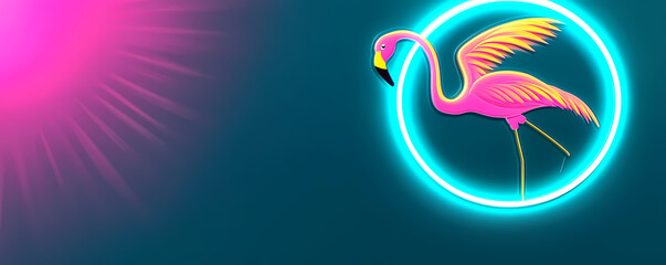 Obraz premium Blue Eclipse Flamingo