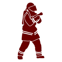 Fototapeta premium Helmet firefighter silhouette