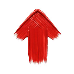 Bold red arrow icon isolated on transparent background