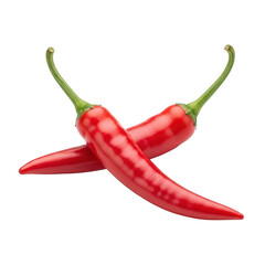 Bright red chili peppers isolated on transparent background