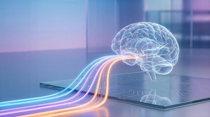 Businessman using artificial intelligence for financial analysis on laptop