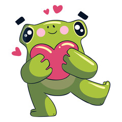 Obraz premium Frog in love illustration