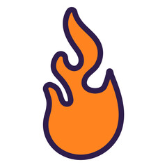 Naklejka premium Burning flame flat