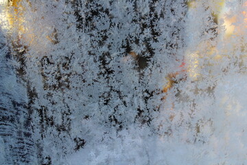 Fototapeta premium Frost patterns on frozen window glass