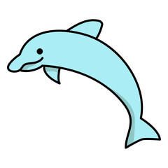 Obraz premium Cute jumping simple stroke dolphin