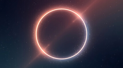 Obraz premium Glowing Neon Ring Eclipse Background – Futuristic Cosmic Light Circle