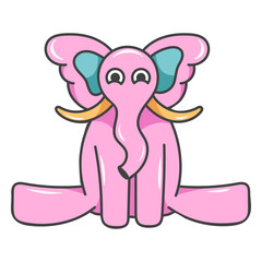 Obraz premium Pink elephant cartoon