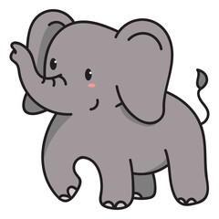 Obraz premium Cute elephant standing illustration