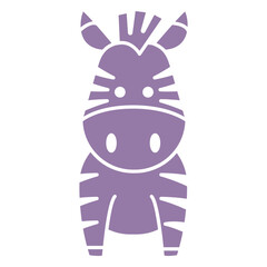Fototapeta premium Cute purple zebra cut out