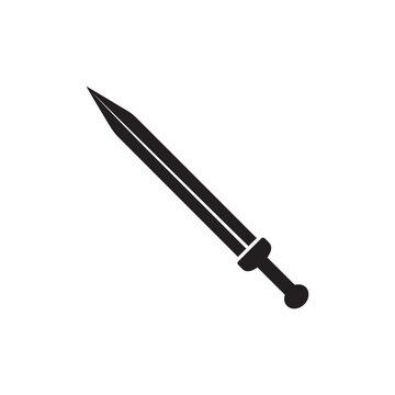 Gladius roman sword flat vector icon for games and apps
