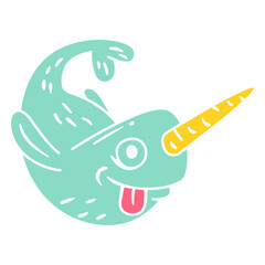 Funny narwhal cut out © Vexels