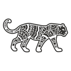 Jaguar side mandala style cut out out © Vexels