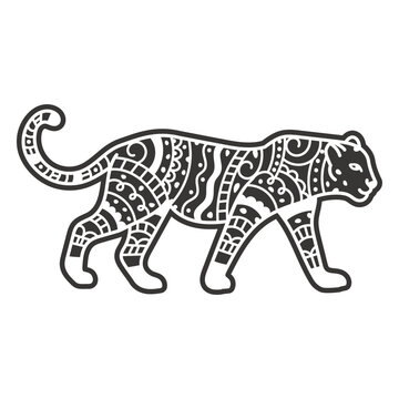 Jaguar side mandala style cut out out