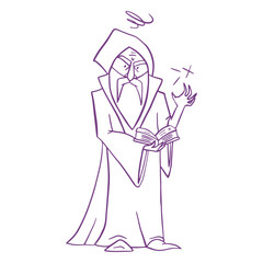 Wizard character magical book