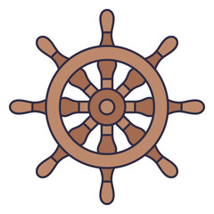 Ships wheel nautical element © Vexels