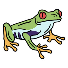 Obraz premium Simple color stroke tropical frog