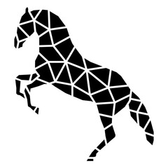 Rearing polygonal cut out horse