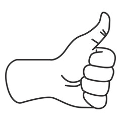 Thumbs up hand sign stroke