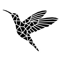Fototapeta premium Simple flying hummingbird polygonal cut out