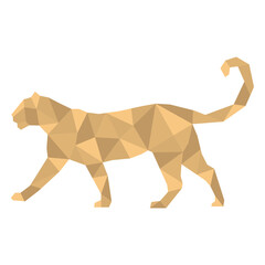 Simple walking polygonal cougar © Vexels