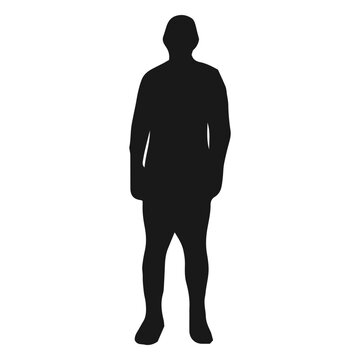 Male standing slouched silhouette