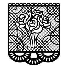 Obraz premium Roses papel picado banner