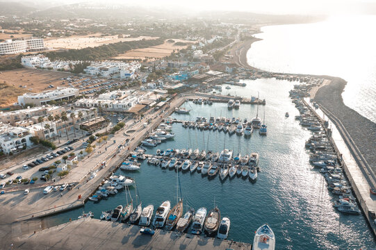 Latchi harbor and marina with boats in summer Polis, Paphos District, Cyprus