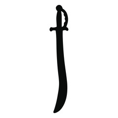Naklejka premium Thin curved sword silhouette