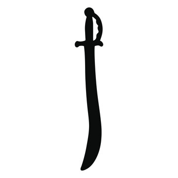 Thin curved sword silhouette