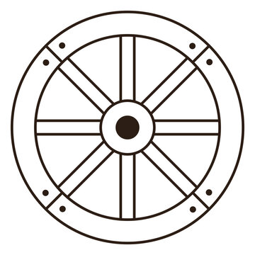 Wood wagon wheel filled stroke