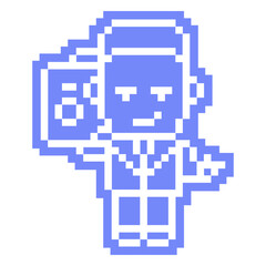 Boy with boombox cut out