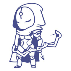 Fototapeta premium Cute robot archer character