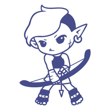 Chibi orc archer girl character
