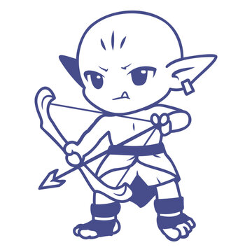 Chibi orc creature archer