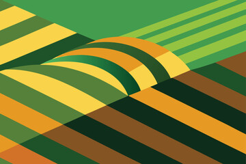 Rolling Farmland Fields In Geometric Patterns