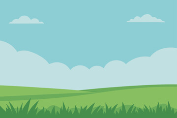 Open Grass Fields Beneath Soft Cloudy Sky