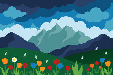 Mountain Meadow Full Of Wildflowers