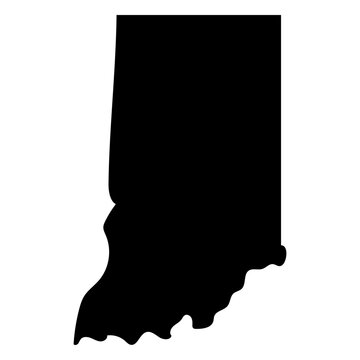Indiana usa map silhouette