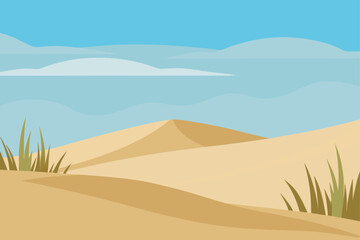 Coastal Sand Dunes With Sparse Grass