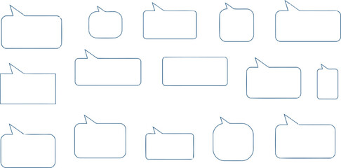 Fototapeta premium Speech Bubble Variety: A collection of various empty speech bubbles offers versatile space for textual content, communication and expression of thoughts and ideas.