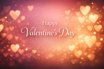 Naklejka premium Happy valentines day text with hearts elements in pink pattern background. 