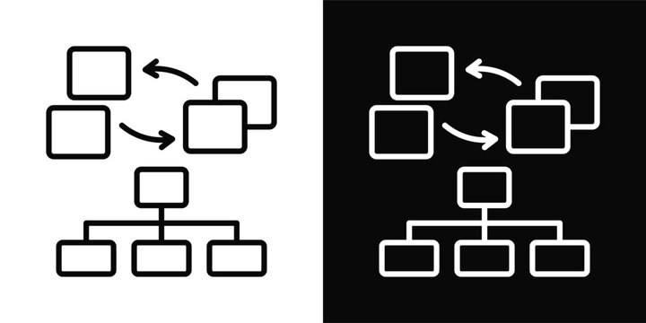 Restructuring Icon White And Black Background Style