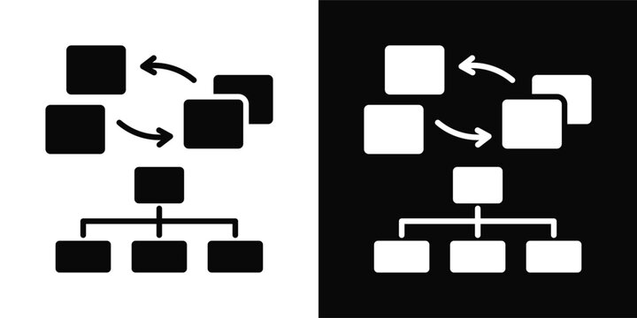 Restructuring Icon White And Black Background Style