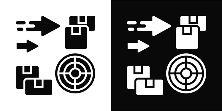 Realignment Icon White And Black Background Style
