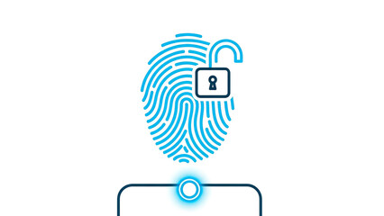 Biometric fingerprint scan unlocking a secure device